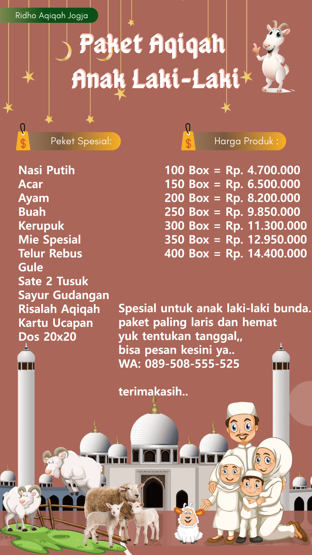 Biaya Aqiqah Anak Laki Laki 2020 Ridho Aqiqah Jogja