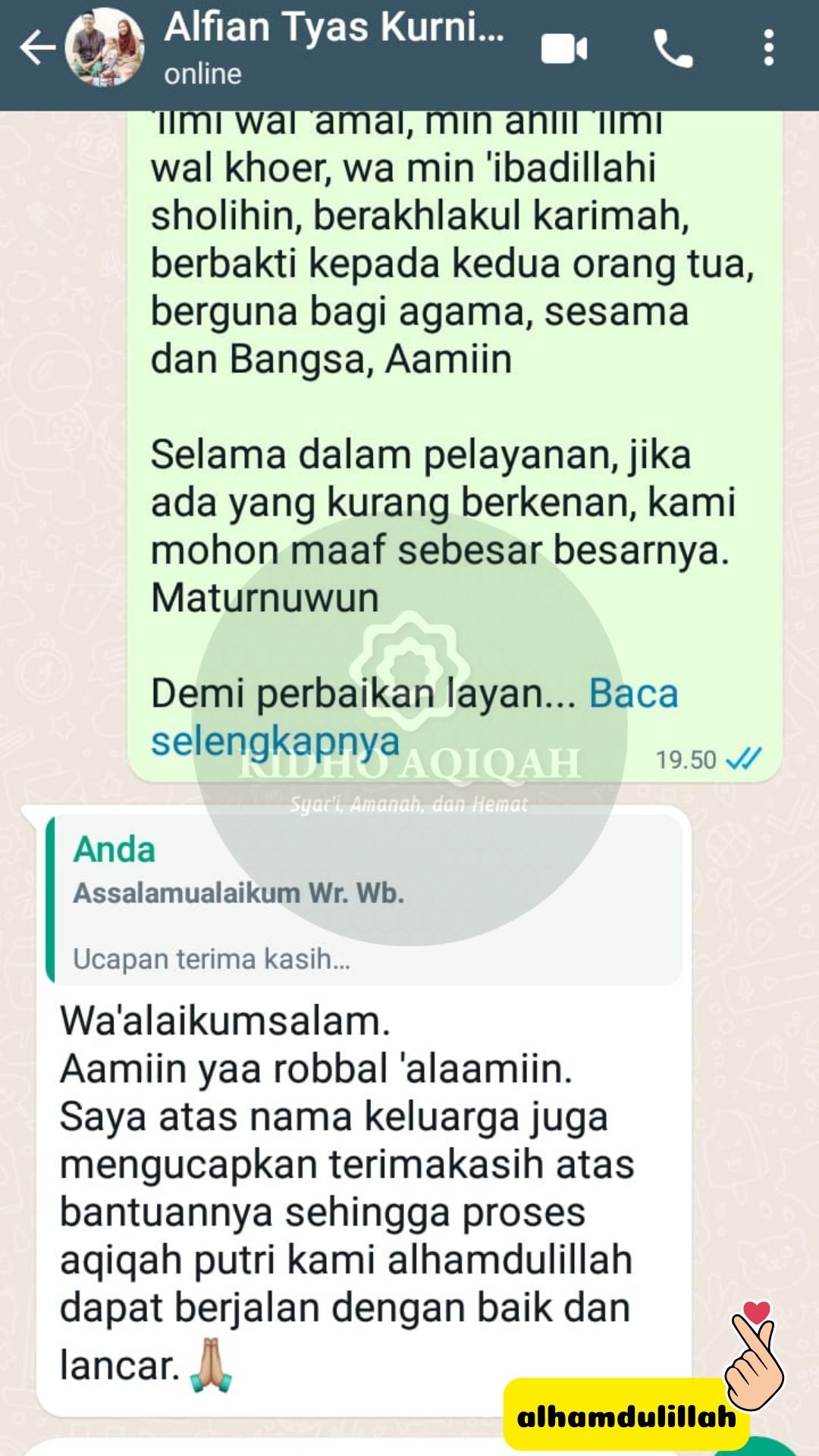 testimoni ridho aqiqah jogja 2